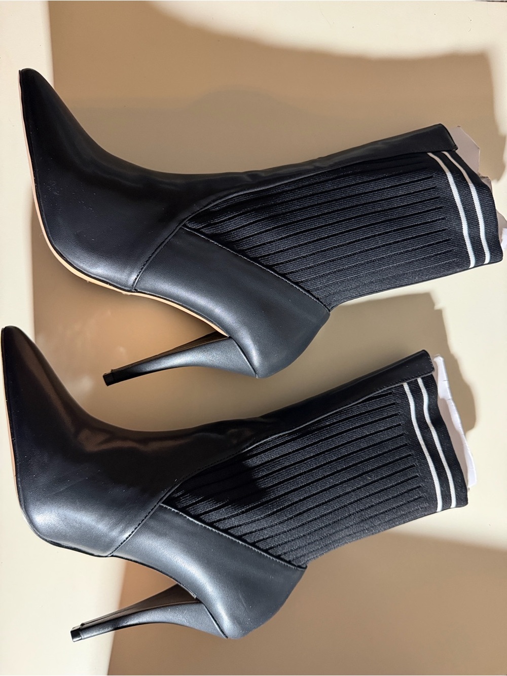 Design Lab Lord & Taylor Black Pointed Stiletto Sock Booties